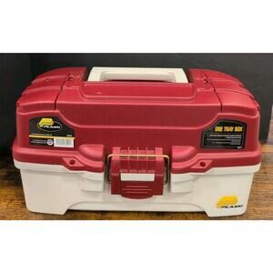 Plano 1-Tray Tackle Box/Dual Top Access - Red White 6201-06 With Some Tackle